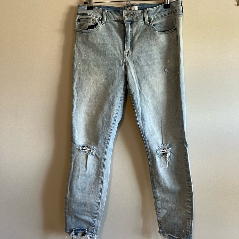 Pistola Light Blue Distressed Ankle Jeans